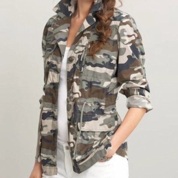 Y2K Banana Republic Camo Military Jacket | Gorpcore Utility Grunge Streetwear Lg - Picture 2 of 16